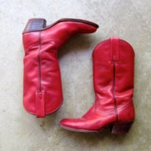 Vintage, Red, 80's Style, Frye Cowgirl boots